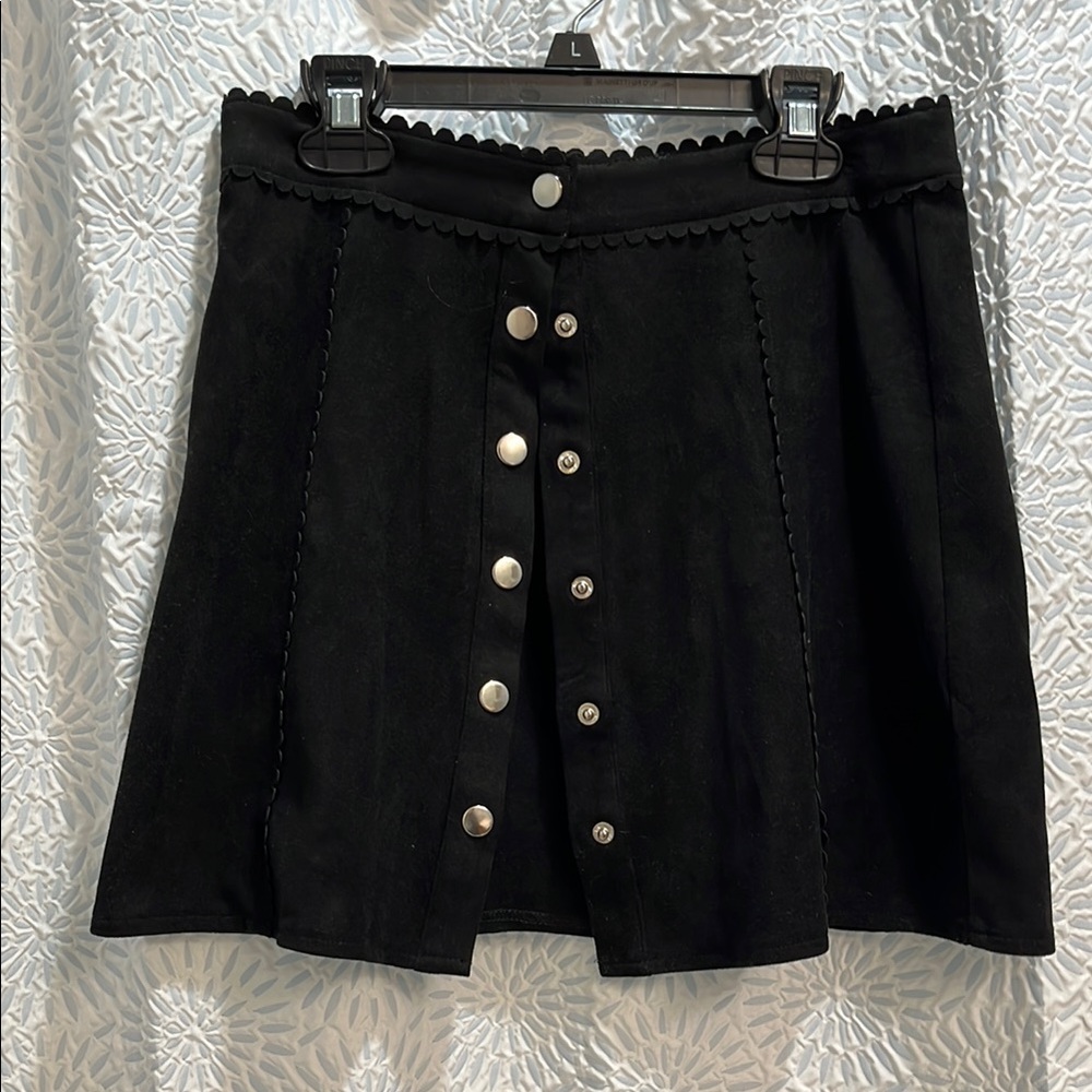 Black Button-Front Women's Skirt